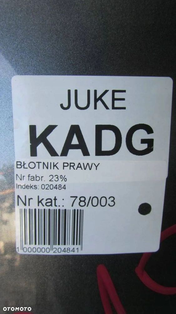 NISSAN JUKE F15 BŁOTNIK PRAWY KAD G 14- - 6