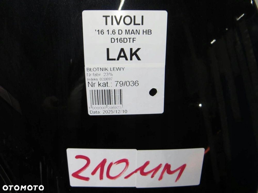 SSANGYONG TIVOLI BŁOTNIK LEWY PRZÓD LAK 14- - 7