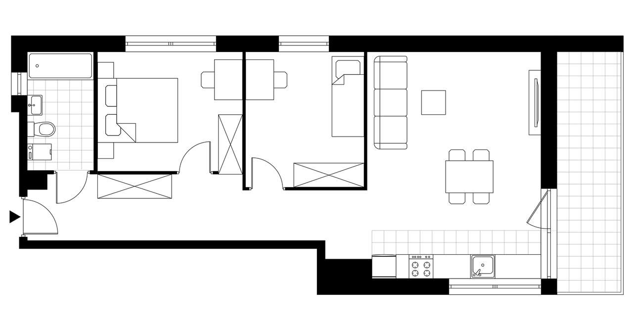 3-pokojowe mieszkanie 60m2 + balkon - Pełny obrazek: 4/11
