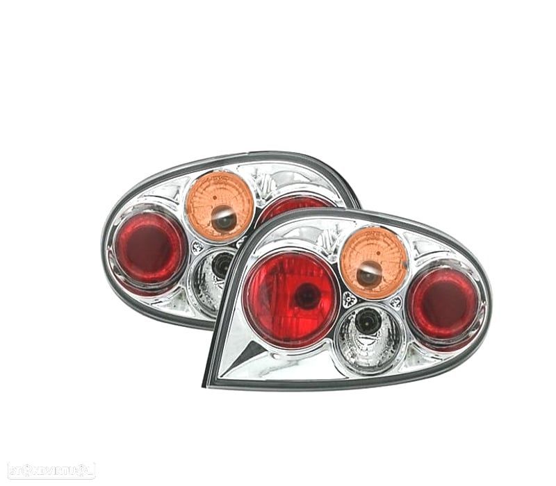 FAROLINS TRASEIROS RENAULT MEGANE 96-99 FUNDO CROMADO - 1