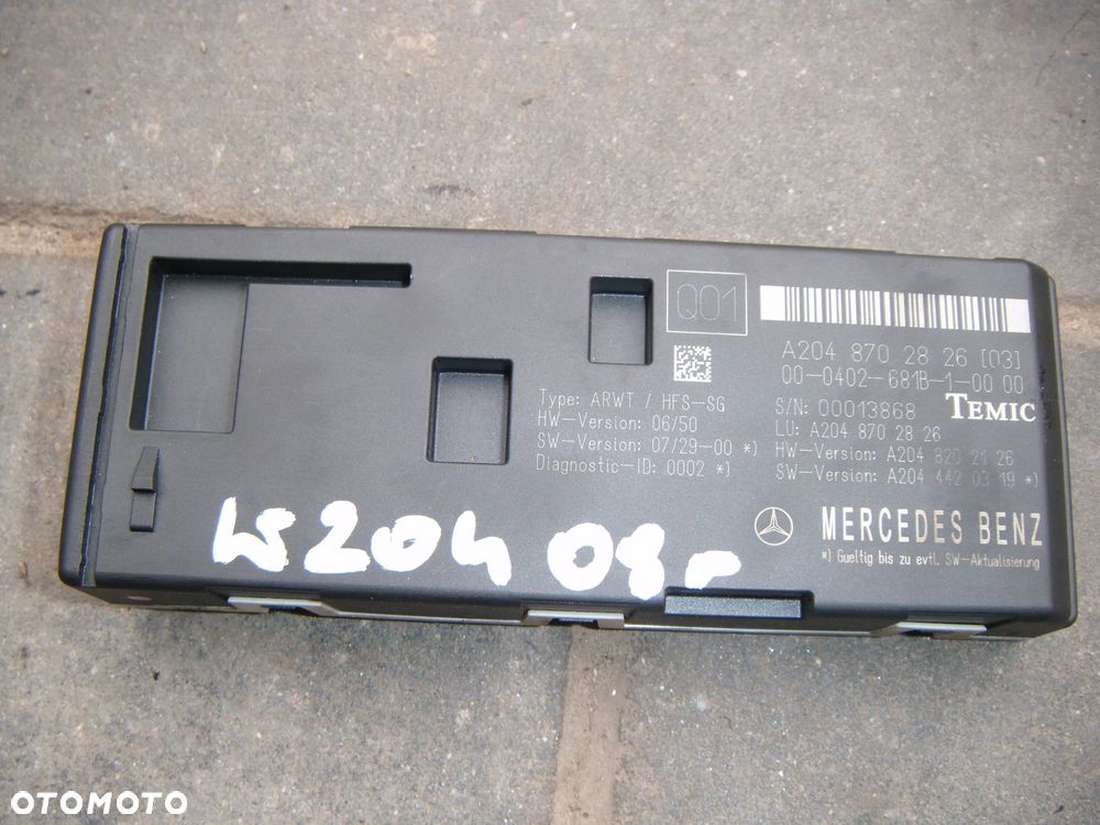 mercedes c klasa w204 08r moduł silnika klapy tył 2048702826 - 1