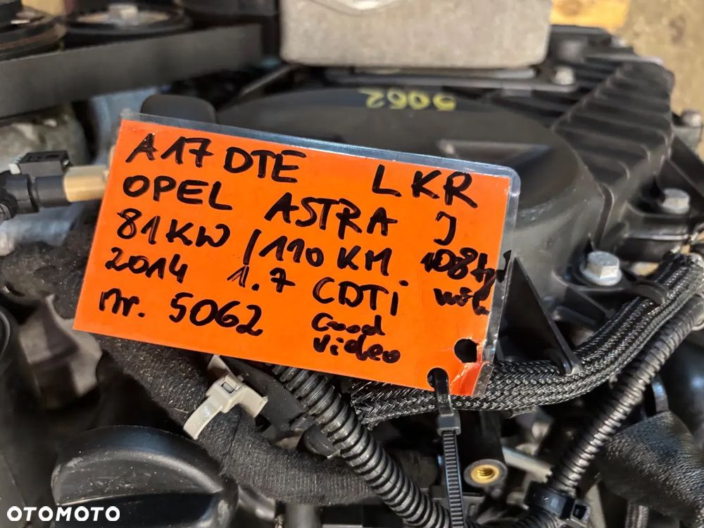 Silnik kompletny Opel Astra J A17DTE 1.7 cdti 2014 film video 108 tys mil - 11