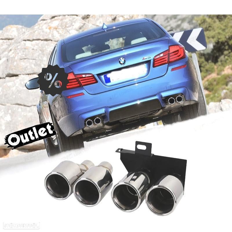 E010112C1 PONTEIRAS DE ESCAPE PARA BMW F10 F11 F12 F13 10- AÇO INOX CROMADO - 1
