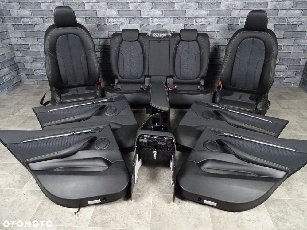 FOTELE KANAPA BOCZKI WNĘTRZE ŚRODEK BMW F39 X2 M-PAKIET ŻÓŁTA NIĆ SKÓRA NEW - 1