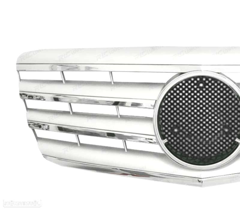 GRELHA FRONTAL TIPO AMG PARA MERCEDES E W211 06-09 CROMADA PRATA - 2