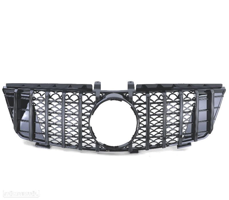 GRELHA FRONTAL MERCEDES M ML W164 05-08 PRETO BRILHANTE LOOK AMG - 1