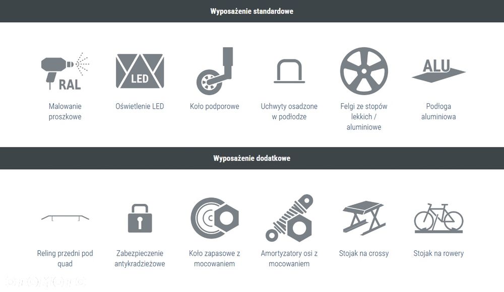 Lorries Przyczepa motocyklowa MT 2 BLACK EDITION na 2 motocykle składana uchylna 750kg - 9