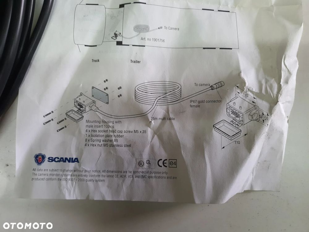 Przewód elektryczny przyczepy 25m, Scania 1901756 - 3