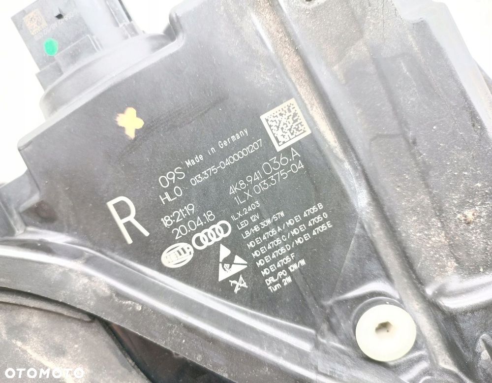 LAMPA PRAWA PRZEDNIA PRZÓD FULL LED MATRIX AUDI A7 C8 4K 4K8941036A - 10