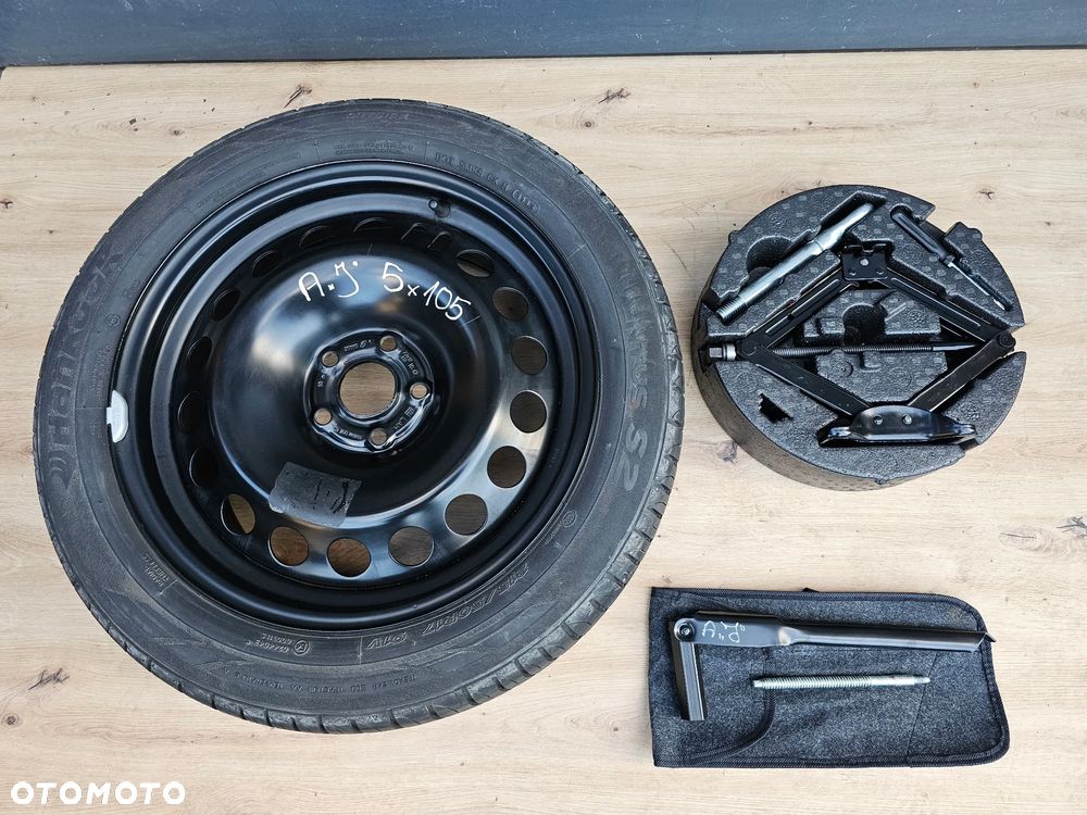 KOŁO ZAPASOWE DOJAZDOWE ZAPAS ZESTAW KLUCZ LEWAREK OPEL ASTRA J K MOKKA 17 CALI 5x105 ET42 215/50/17 - 1