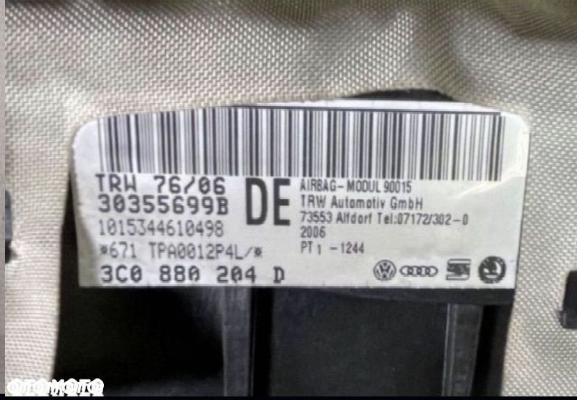 3C0880204 airbag poduszka pasażera vw passat b6 volkswagen - 3