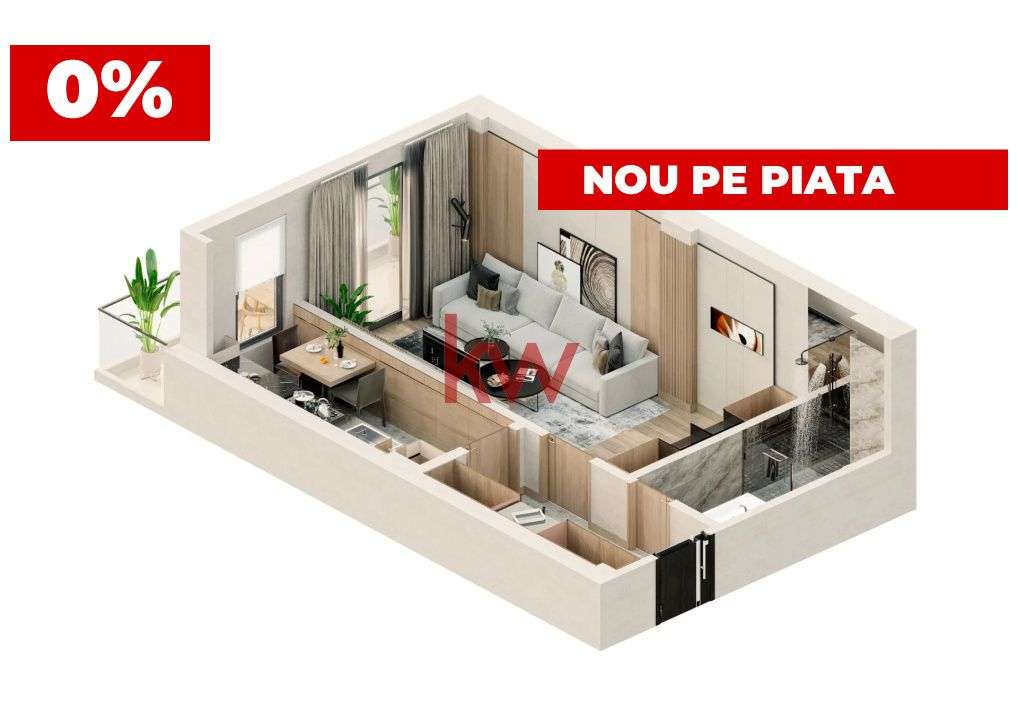 Apartament 1 camera 38 mp | Bloc nou P+4 | Parcare inclusa | Valea Lup — fotografia 1