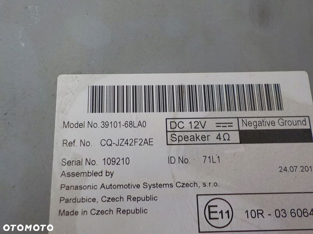 SUZUKI SWIFT MK7 15R RADIO FABRYCZNE 39101-68LA0 - 2