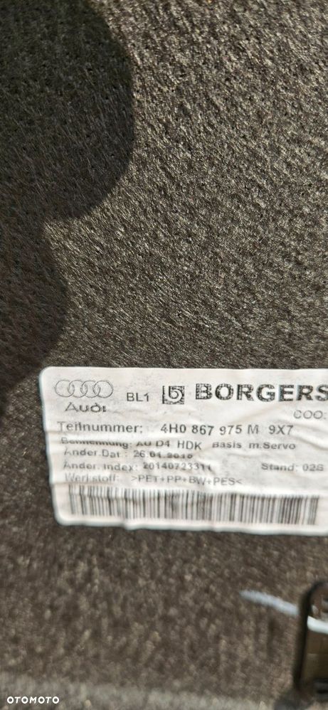 audi s8 a8 d4 lift tapicerka tylnej klapy bagażnika 4h0867975m - 3