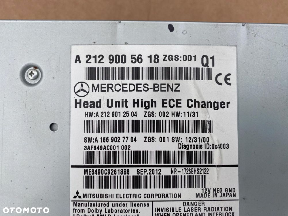 A2129005618 W218 CLS NAVIGACJA RADIO COMAND PANEL A2188209210 MERCEDES - 2