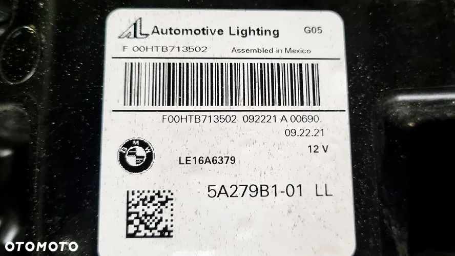 Reflektor lewy full led Bmw X5 g05 x6 g06 laser shadow black 5A279B1 europa - 5