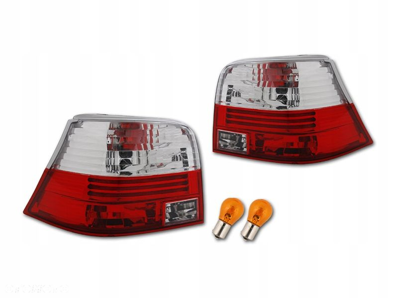 Lampy tylne kpl Tuning Clear Red White VW Golf IV 4 1j 1998-2003 hatchback - 3