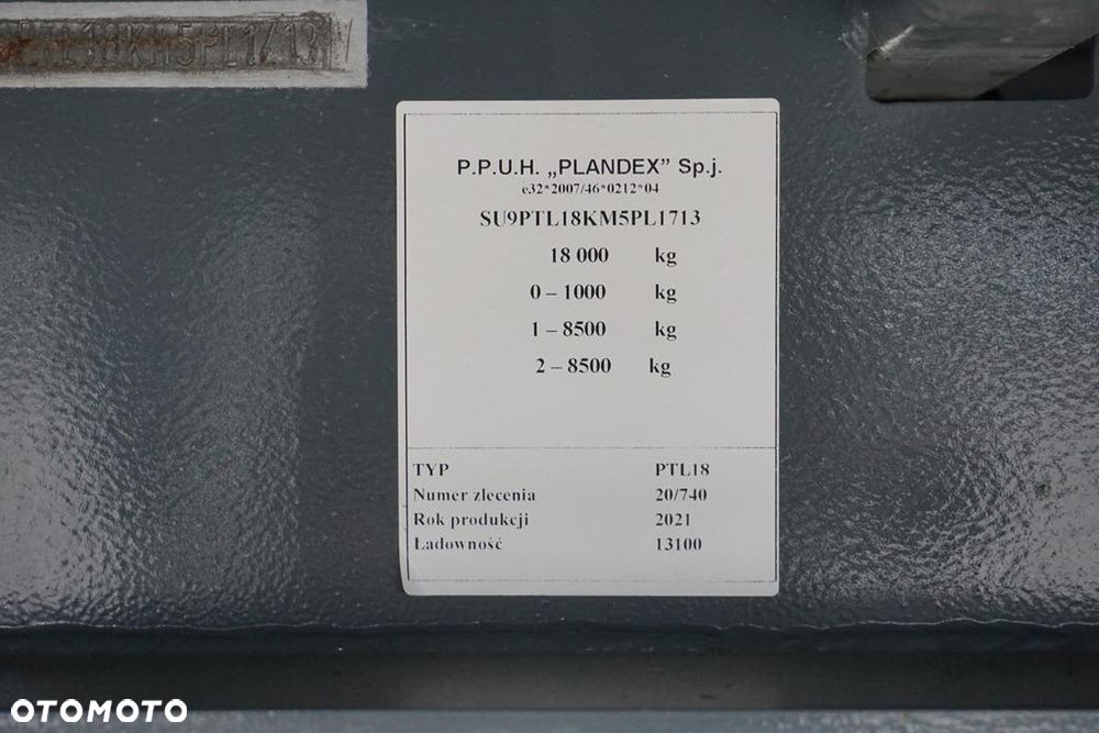 Plandex TANDEM / PRZEJAZDOWA / DŁ. 7,75 M / OS PODNOSZONA - 11