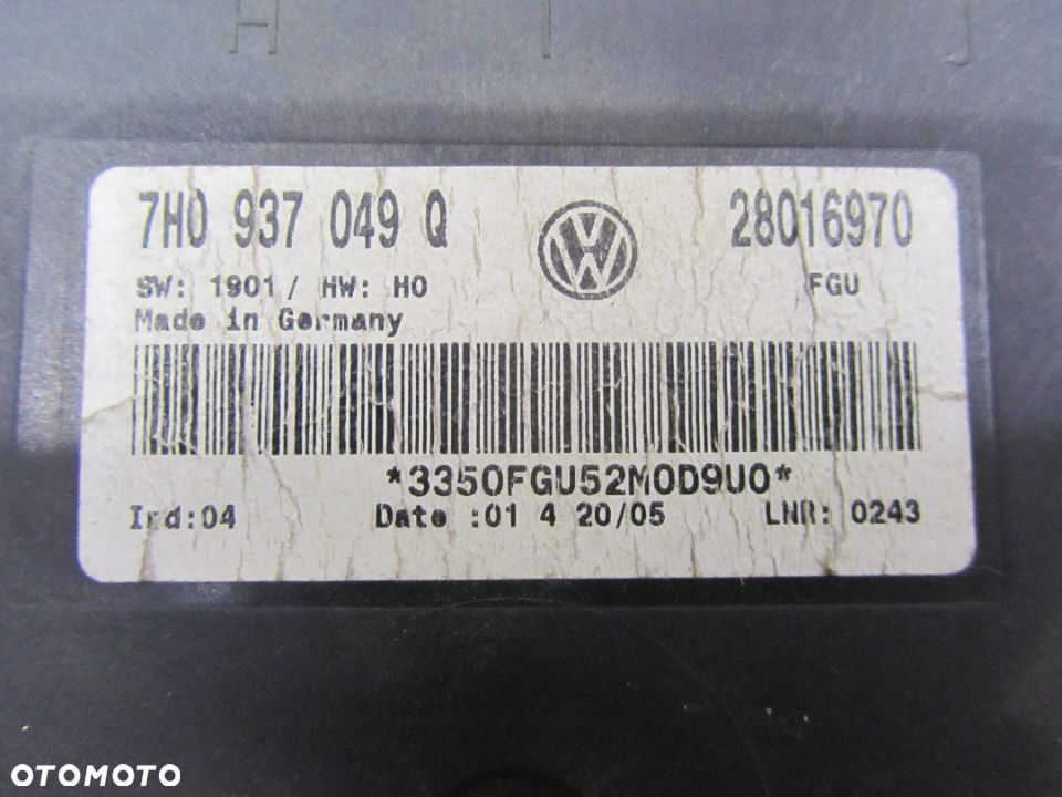 Vw T5 2.5TDI EU moduł komfortu 7H0937049Q - 1