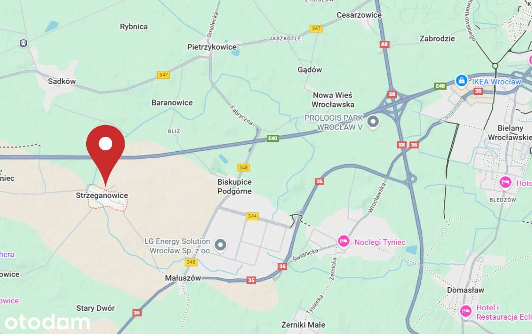 Działka z PnB na 6 bliźniaków Strzeganowice gm. Kąty Wrocławskie - Pełny obrazek: 2/5