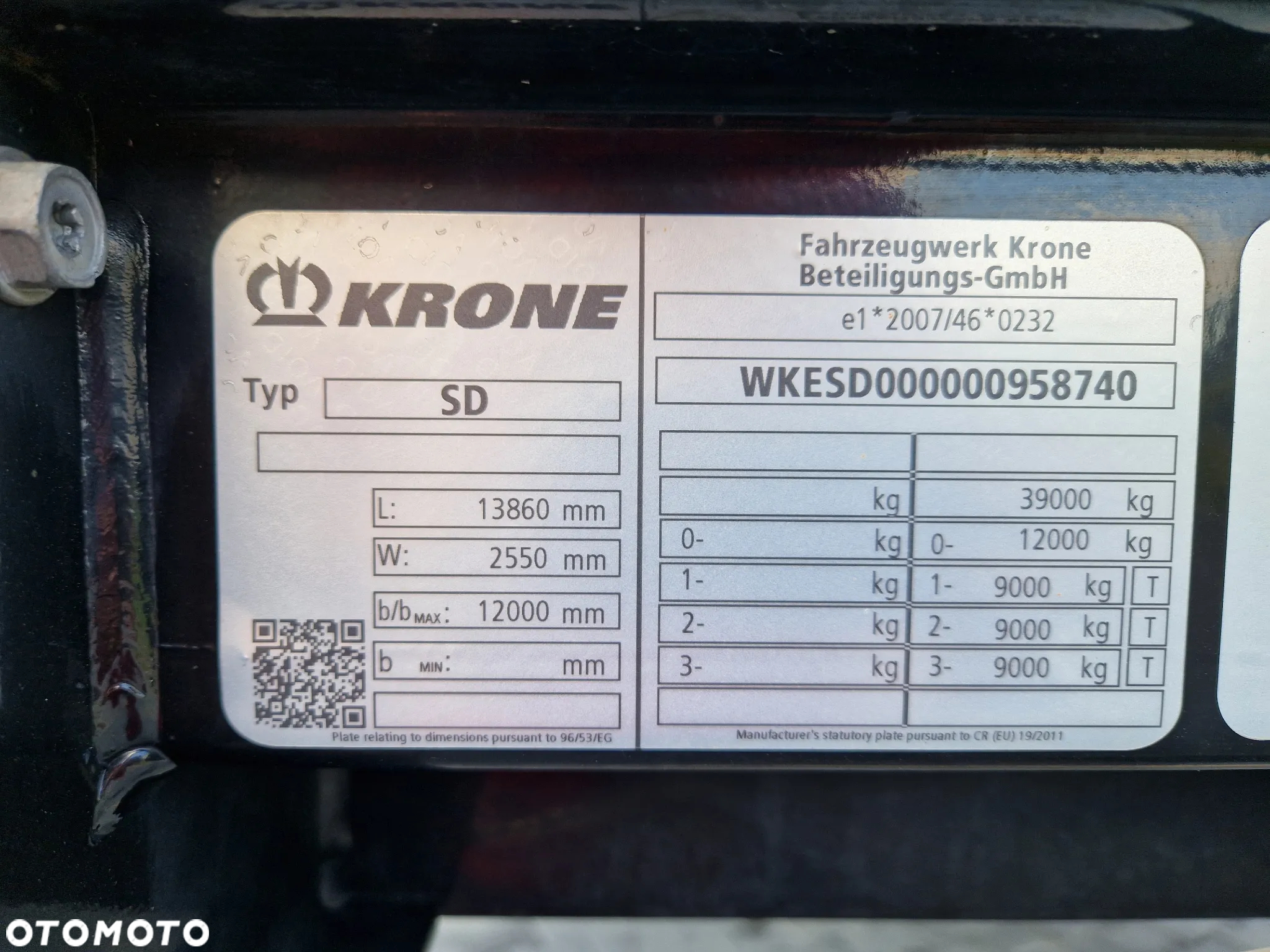 Krone STANDARD / OŚ PODNOSZONA / OSIE SAF/ MAŁO UŻYWANA - 40
