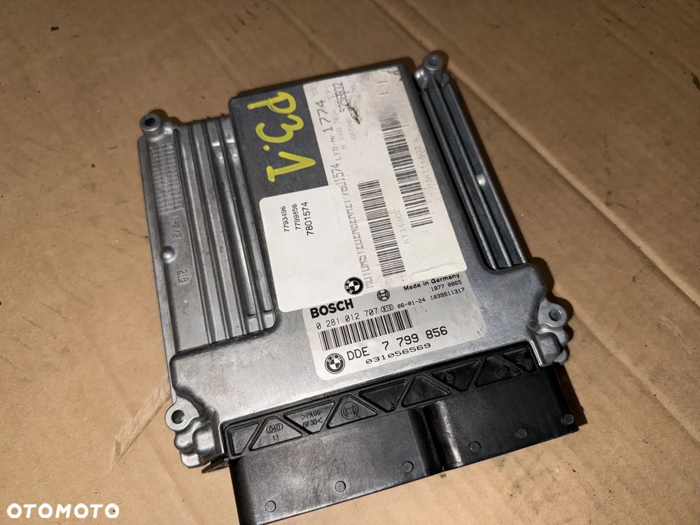 Komputer sterownik silnika BMW 3.0d 0281012707 7799856 - 1