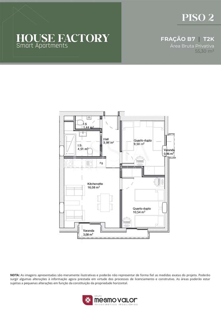 T2 Varanda e Garagem Próximo Amial | T2 Paranhos Condominio Fechado - Grande imagem: 5/13