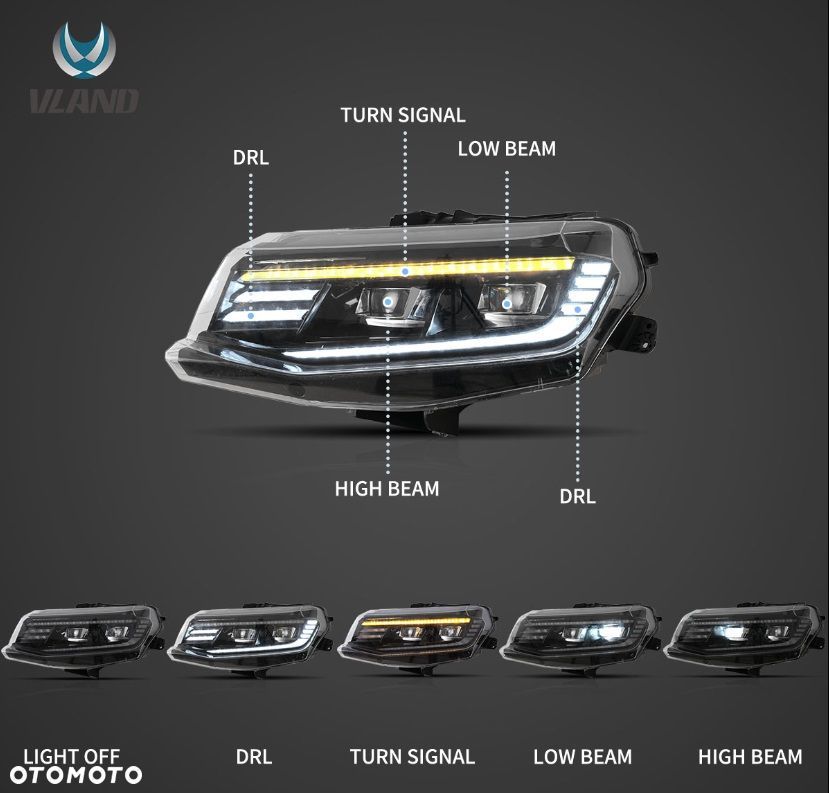 Reflektor Lampa kpl Vland Full Led Neon Tuning Chevrolet Camaro VI 6 2016- - 5
