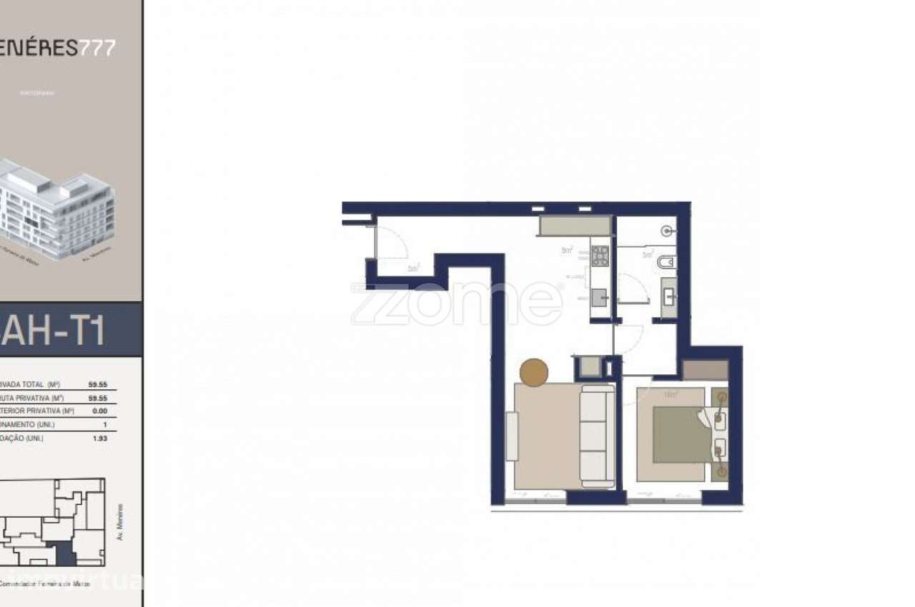 Apartamento T1, em construção, Matosinhos sul. - Grande imagem: 2/15