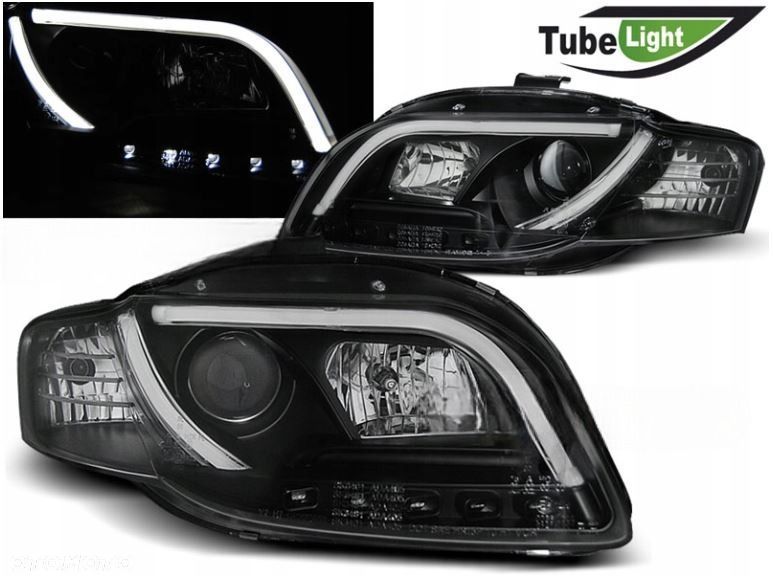 LAMPY REFLEKTORY Do AUDI A4 B7 Od 2004 do 2008 Roku  LED TUBE BLACK - 1