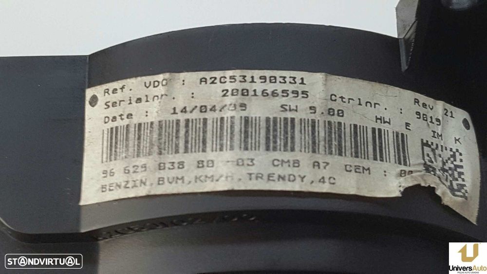 QUADRANTE PEUGEOT 207 CONFORT - 5