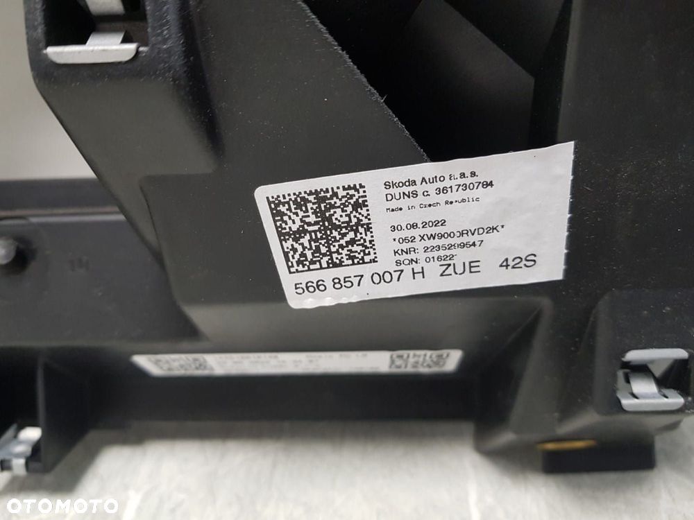 ORYGINALNA KONSOLA DESKA ROZDZIELCZA KOKPIT SKODA KODIAQ LIFT CZERWONA NITKA 566857007H - 5