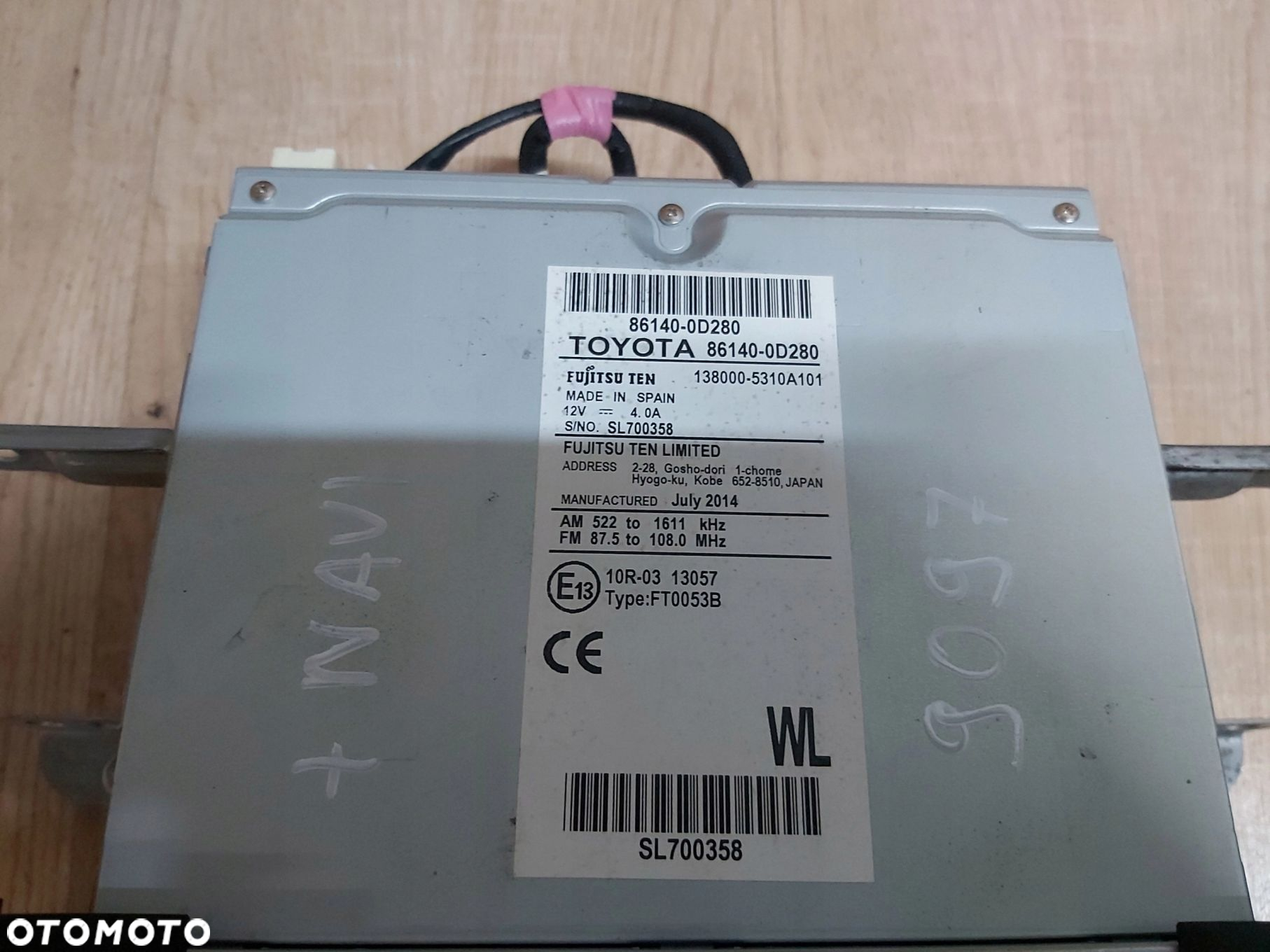 Toyota Yaris III Radio nawigacja GPS moduł nawigacji Harman 6434C-BE2808 - 3