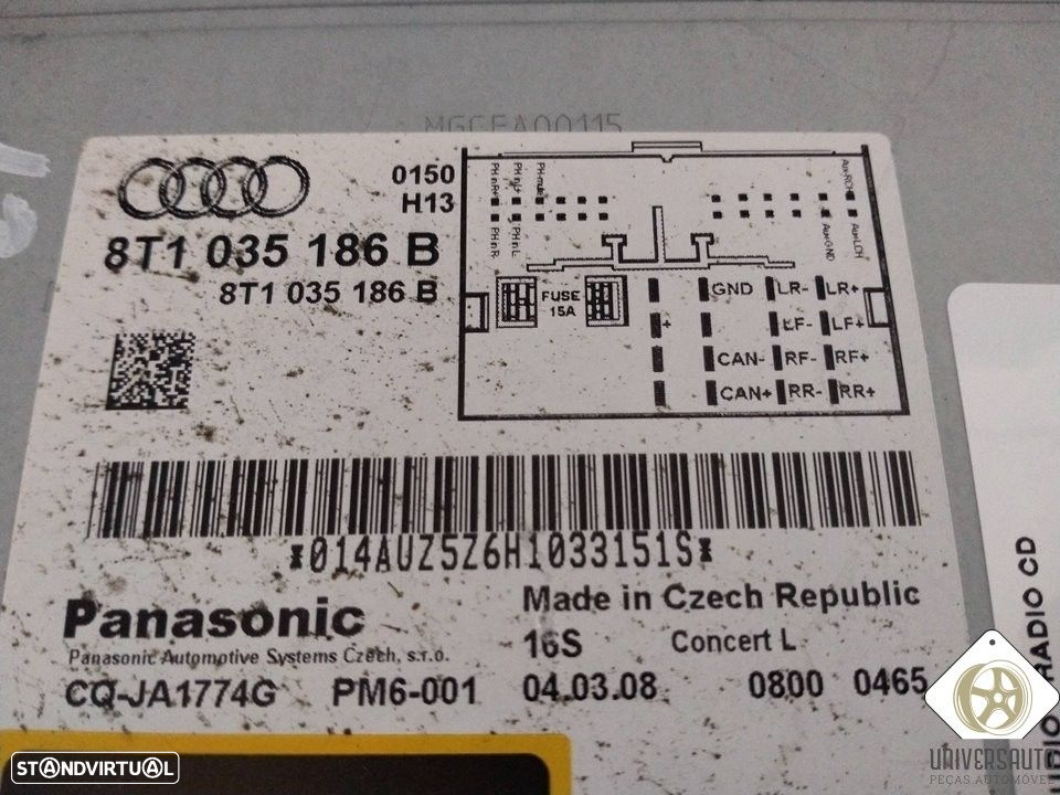 SISTEMA AUDIO / RADIO CD AUDI A4 2008 - 3