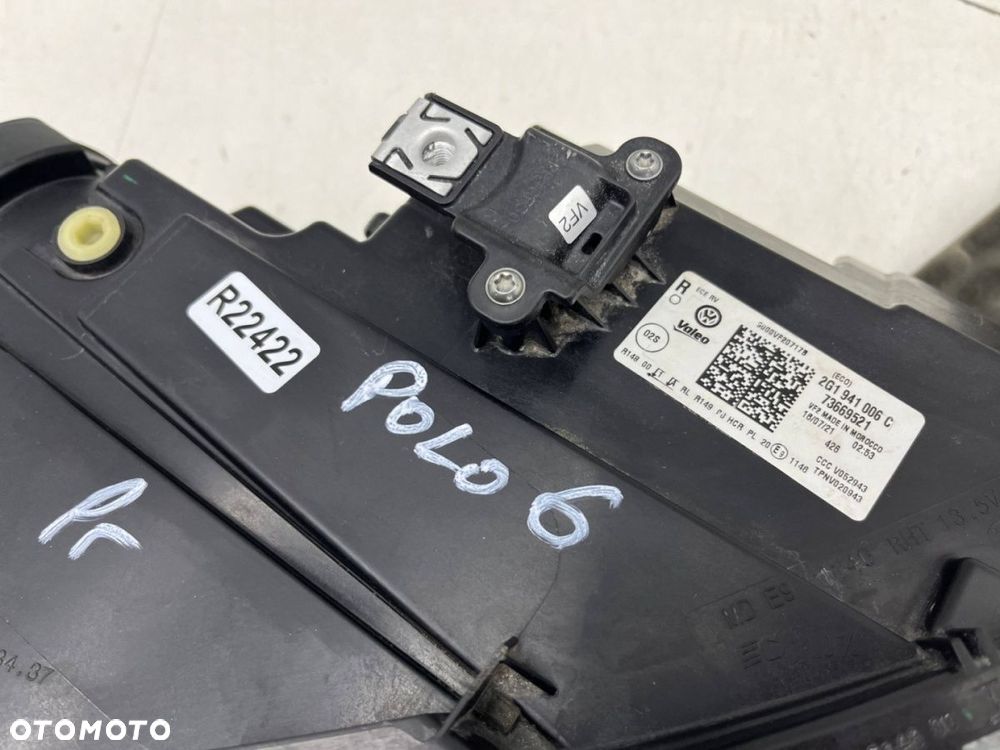 Lampa reflektor VW Polo 6 VI 2g lift 21r.- prawa przednia FULL LED prawy przód Europa 2g1941006c - 15