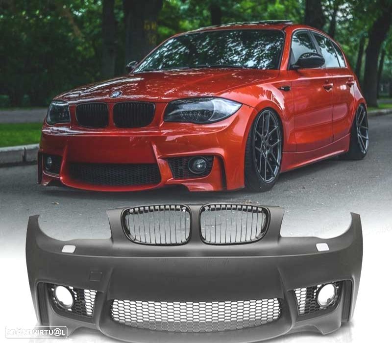 PARA-CHOQUES FRONTAL BMW E81 E82 E87 E88 04-13 LOOK 1M + GRELHAS - 1