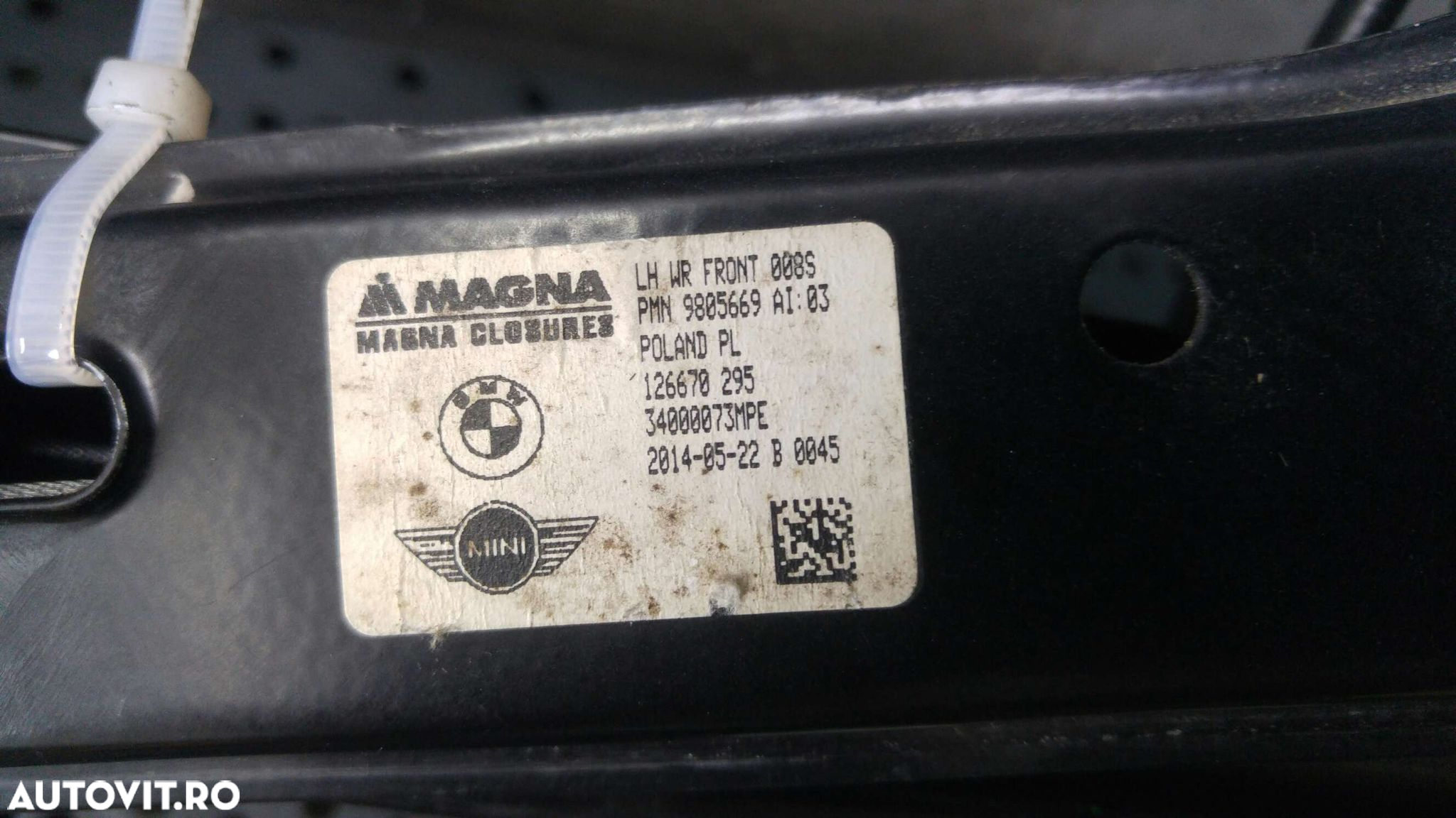 Macara geam electric stanga fata mini countryman r60 126670295 9805669 - 3