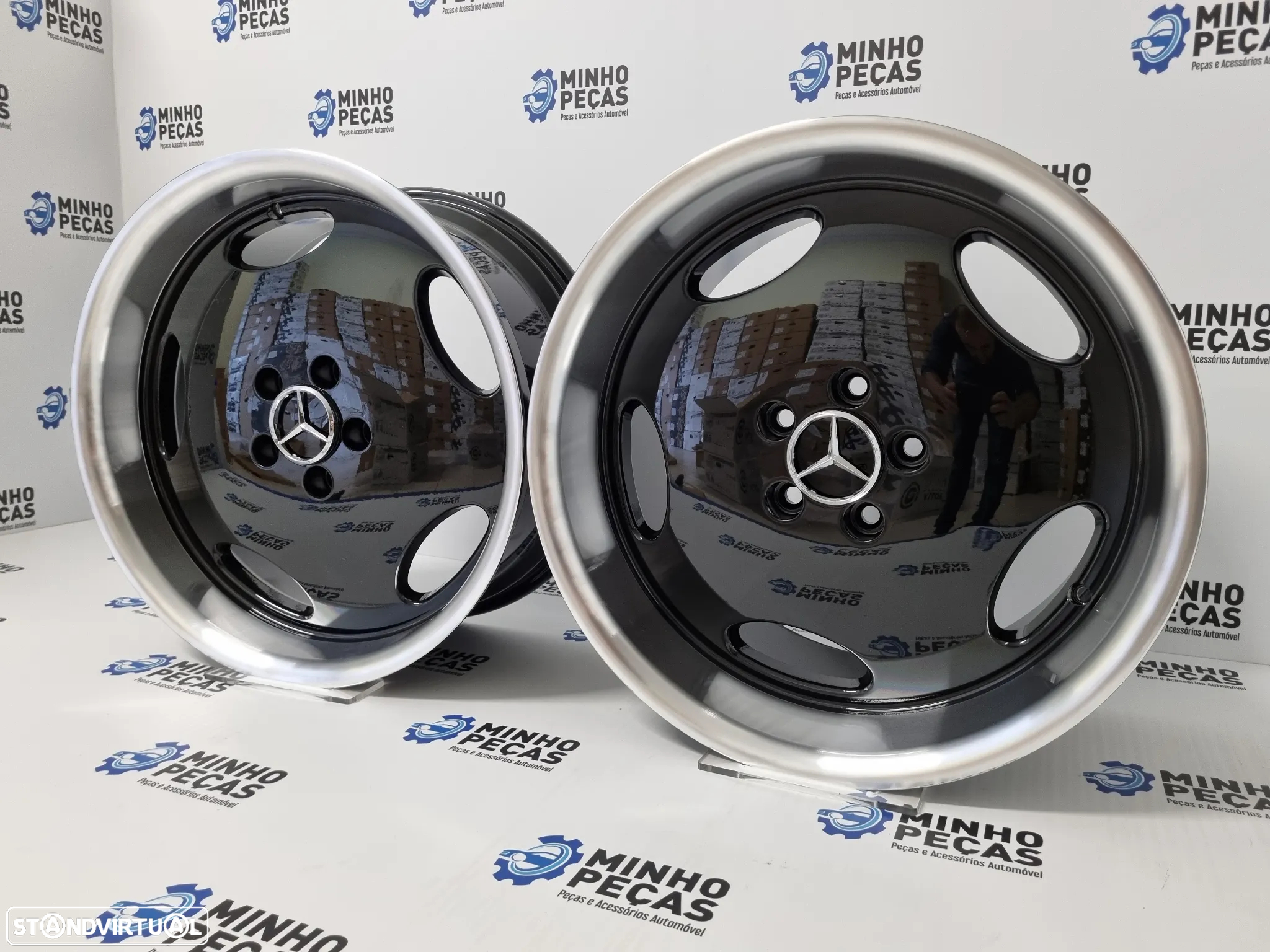 Jantes Mercedes Monoblock AMG em 18 Preto Aba Cromada - 3