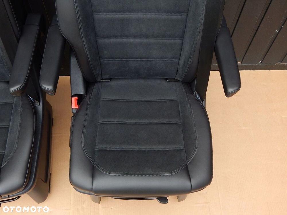 VW T6 T6.1 MULTIVAN CALIFORNIA fotel OBROTOWY SKÓRA ALCANTARA CZARNA - 7