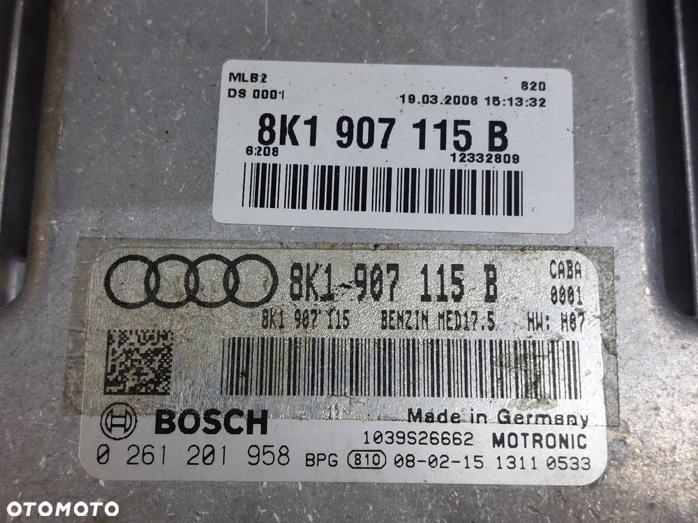 ZESTAW STARTOWY AUDI A4 B8 1.8 TFSI 8K1907115B 8K0909181D 8K0920900 - 2