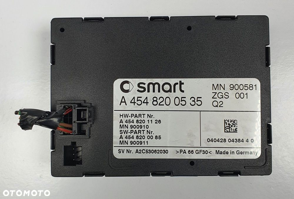 MODUŁ STEROWNIK IMMO IMMOBILIZERA SMART FORFOUR 454 A4548200535 - 1