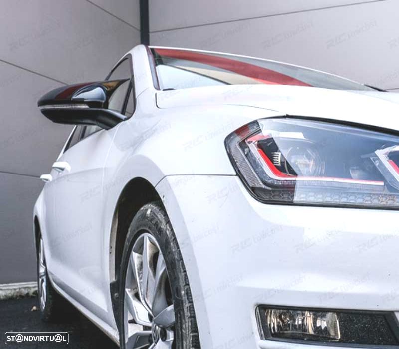 CAPAS DE ESPELHOS RETROVISORES VOLKSWAGEN VW GOLF 6 R20 PRETO BRILHANTE - 2