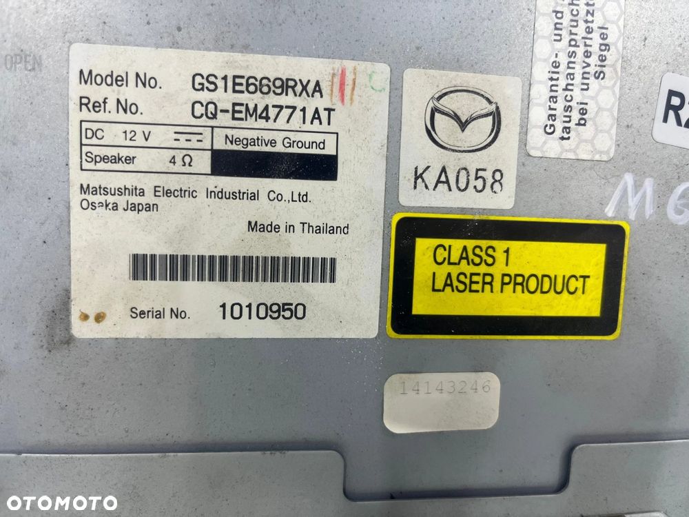 Radio Mazda 6 II GH 07-12r. tuner fabryczny czytnik płyt panel zestaw głośnomówiący Parrot gs1e669rx - 8