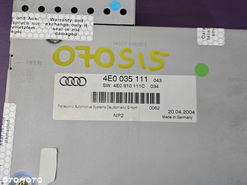 Czytnik Płyt 4E0035111 4E0910111C Zmieniarka CD Audi A6 C6 A8 Q7 - 14