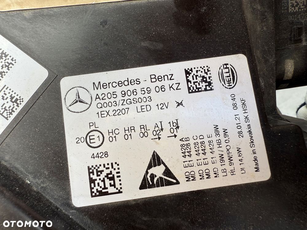 Lampa przednia MERCEDES C KLASA W205 LIFT PERFORMANCE LEWA EUROPA ORYGINAL - 5