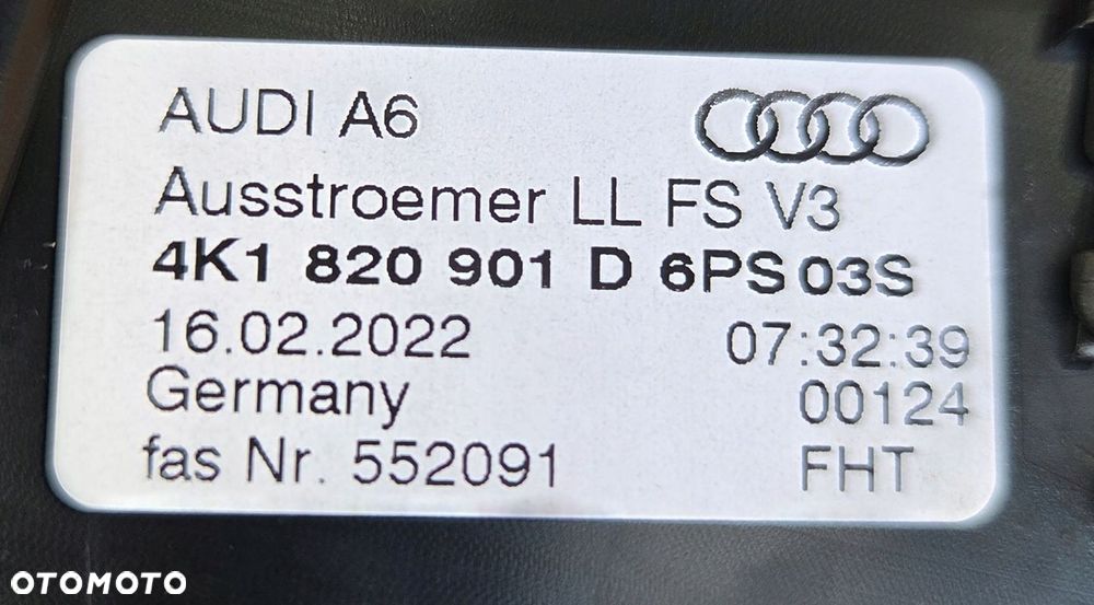 AUDI OE A6 S6 RS6 A7 S7 RS7 C8 KRATKA NAWIEWY LEWA 4K1820901D - 2