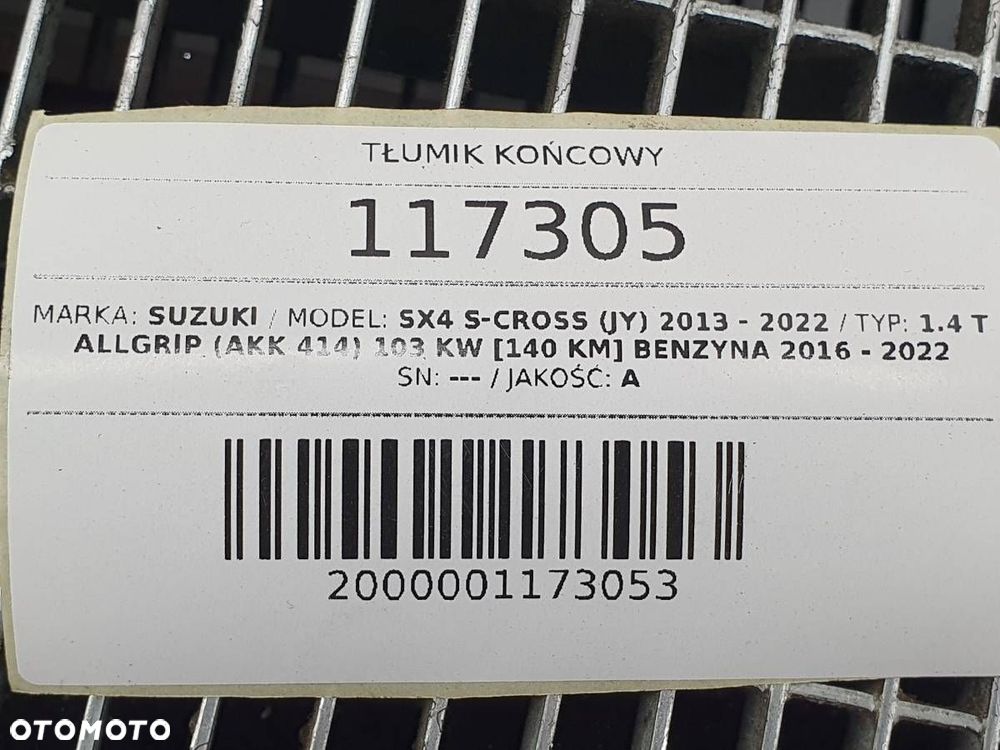 WYDECH TŁUMIK KOŃCOWY SUZUKI SX4 S-CROSS 1.4T 86P-M01 - 9