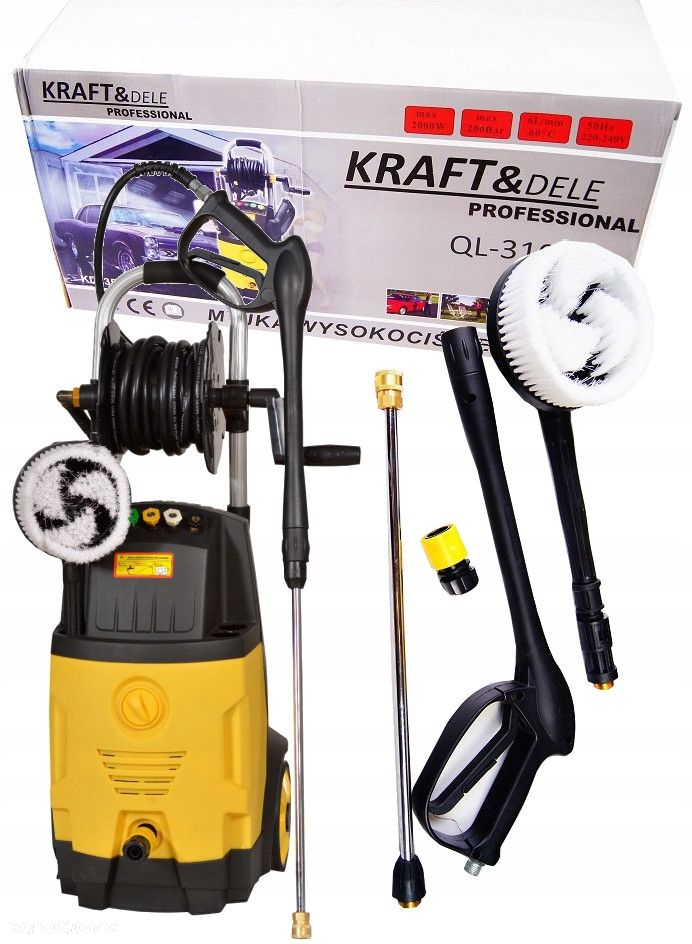 KRAFTDELE ZESTAW MYJKA CIŚNIENIOWA WYSOKOCIŚNIENIOWA ELEKTRYCZNA 2000W 435 - 12