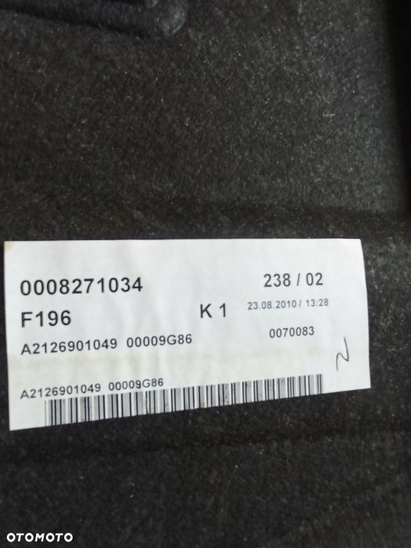 MERCEDES W212 SEDAN PÓŁKA BAGAŻNIKA A2126901049 - 6