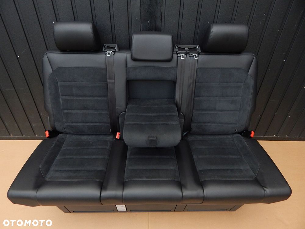 vw t6 t6.1 multivan fotel kanapa łóżko tył skóra alcantara czarna - 5